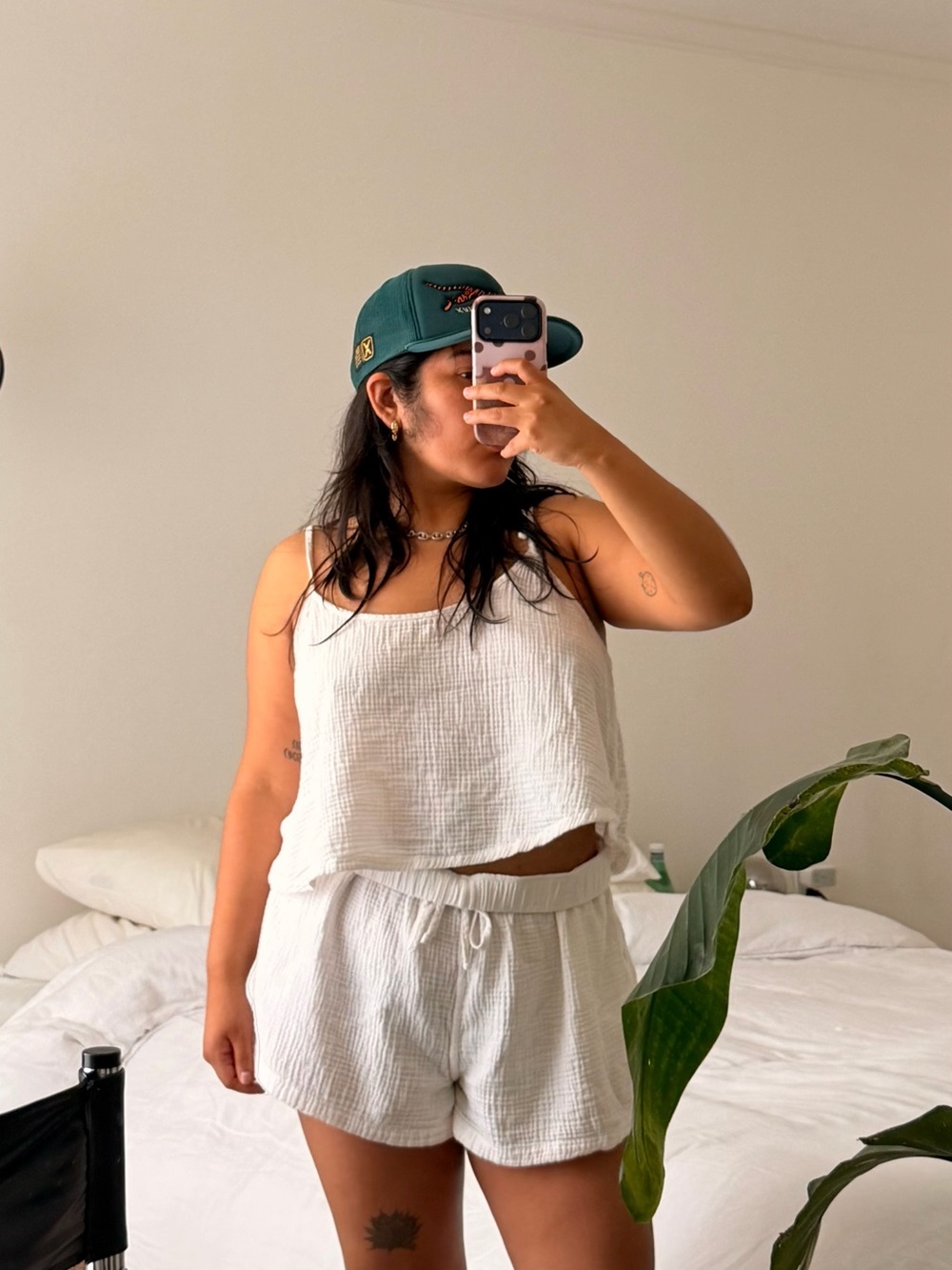 Colsie White Gauze Camisole and Shorts Set